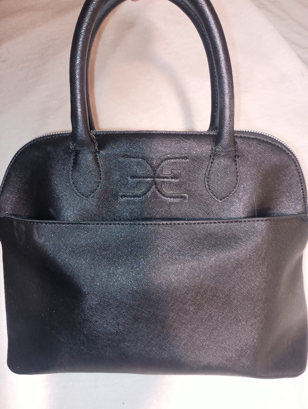 Sam Edelman CROSSBODY BAG/Black Vinyl with Handles & Adjustable Strap